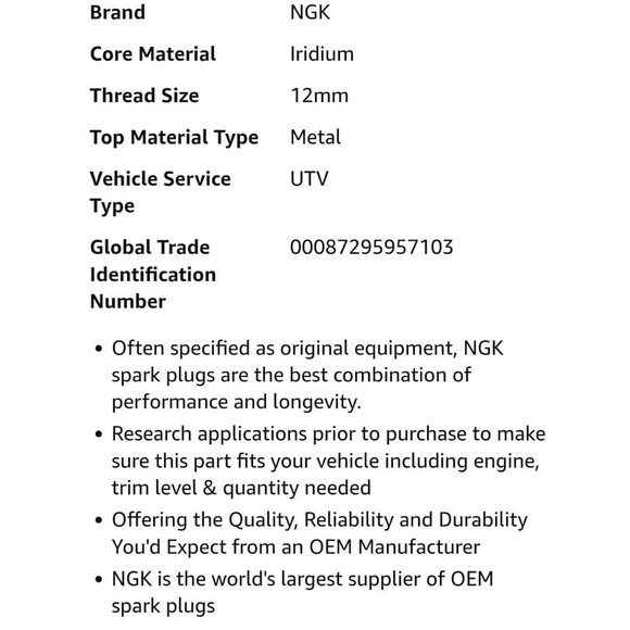 NGK Spark plugs for 2014 Honda Civic - Picture 7 of 7
